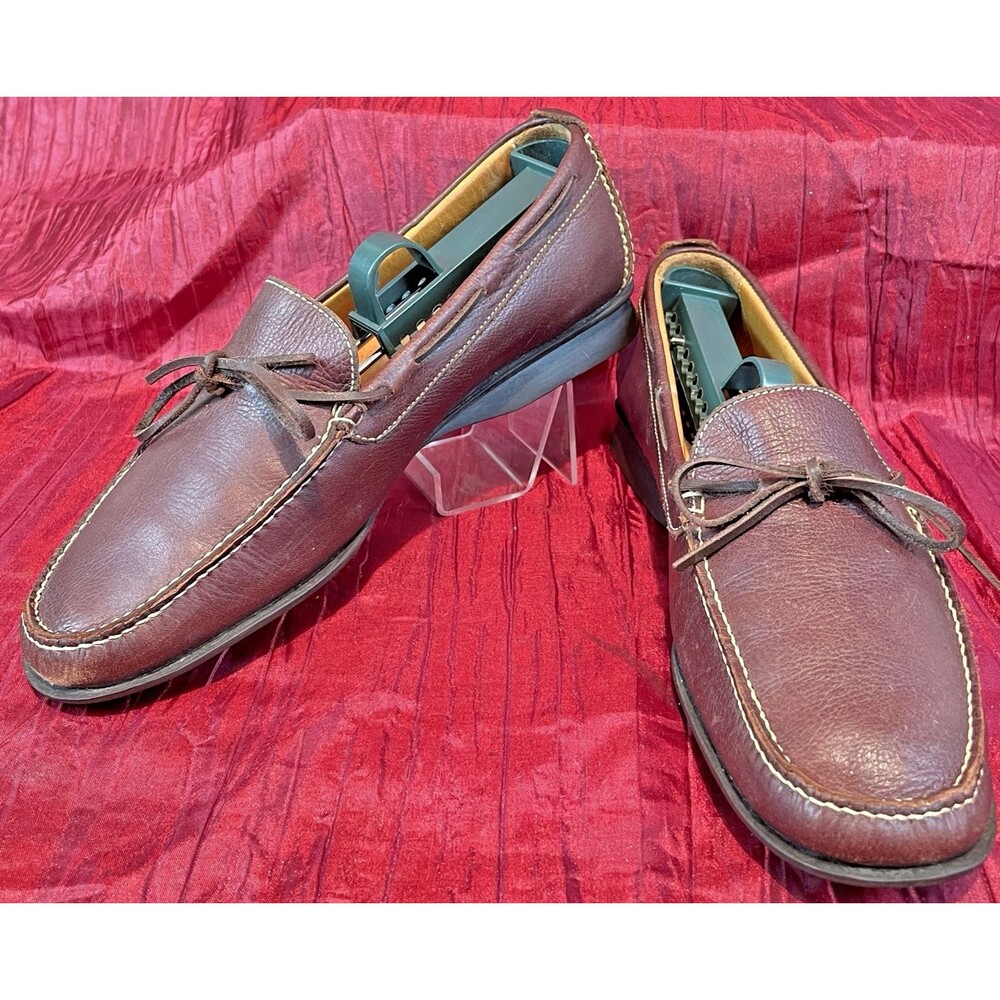 Womens Cole Haan Country Brown Leather  Boat Shoe Style Slipon Loafers sz 7.5B